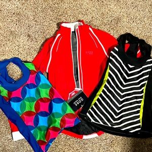 Cycling bundle : Gore & Moxie in NWT and EUC condition tops size small jacket xs